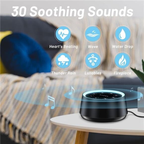 Sleep Sound Machine White Noise Machines with 30 Soothing Sounds 12 - Picture 2 of 7